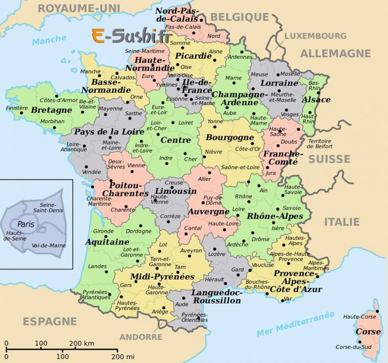 Carte De France Avec Villes Principales À Imprimer | My Blog avec Carte De France Avec Departement A Imprimer