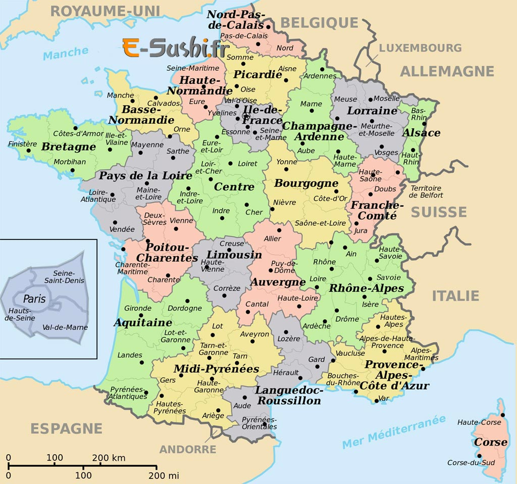 Carte De France Avec Villes Principales À Imprimer | My Blog pour Carte De France Avec Département À Imprimer