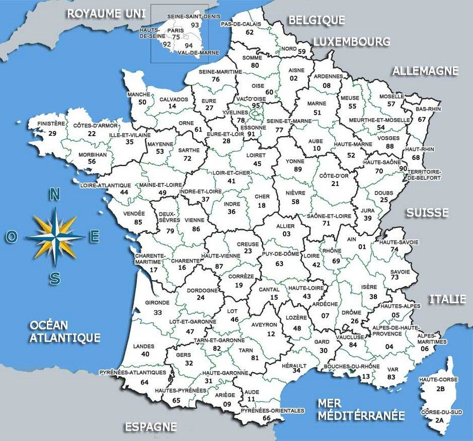 Carte De France | Carte De France Département, Carte De à Carte De France Et Departement 