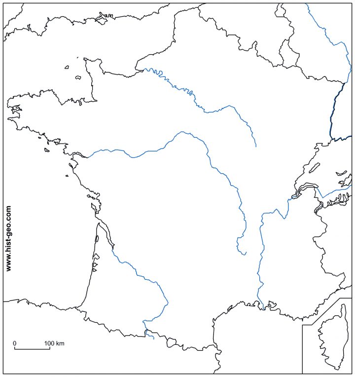 Carte De France: Carte De France Fleuves serapportantà Carte De France Region A Completer