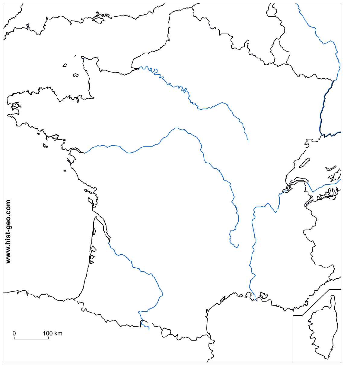 Carte De France: Carte De France Fleuves serapportantà Carte De France Region A Completer