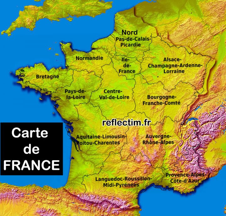 Carte De France Départements Régions – Voyages – Cartes avec Carte Des Régions Et Départements De France À Imprimer