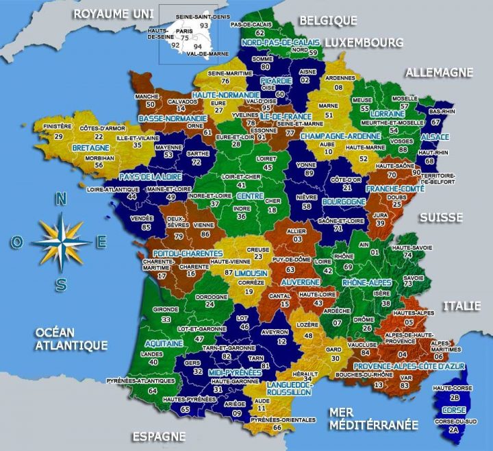 Carte De France Departements Villes Et Regions | Carte De à Carte De France Avec Region