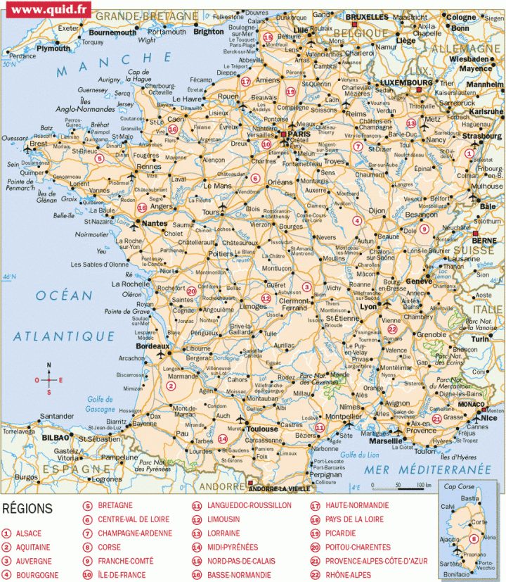 Carte De France Départements Villes Et Régions » Vacances dedans Carte France Avec Departement