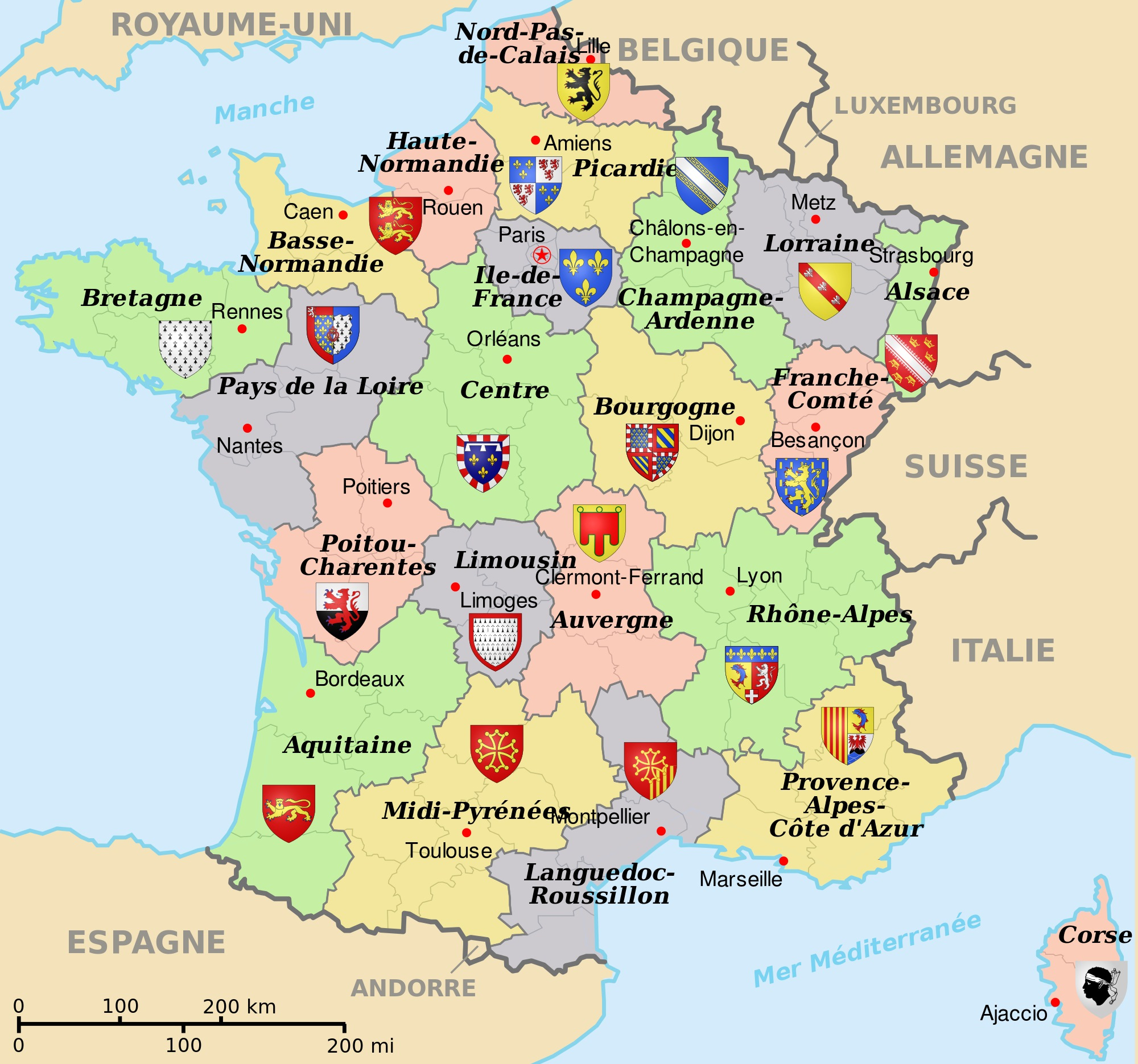 Carte De France Des 22 Anciennes Régions intérieur Carte France Avec Region