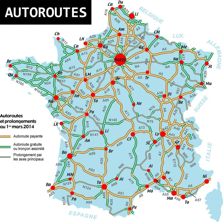 Carte De France Des Autoroutes – Arts Et Voyages encequiconcerne Carte De France Detaillée Gratuite