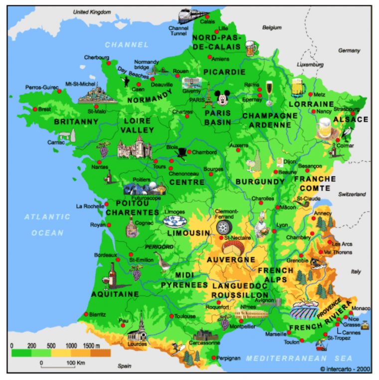 Carte De France Des Produits Régionaux | Les Régions De avec Carte De France Departement À Imprimer