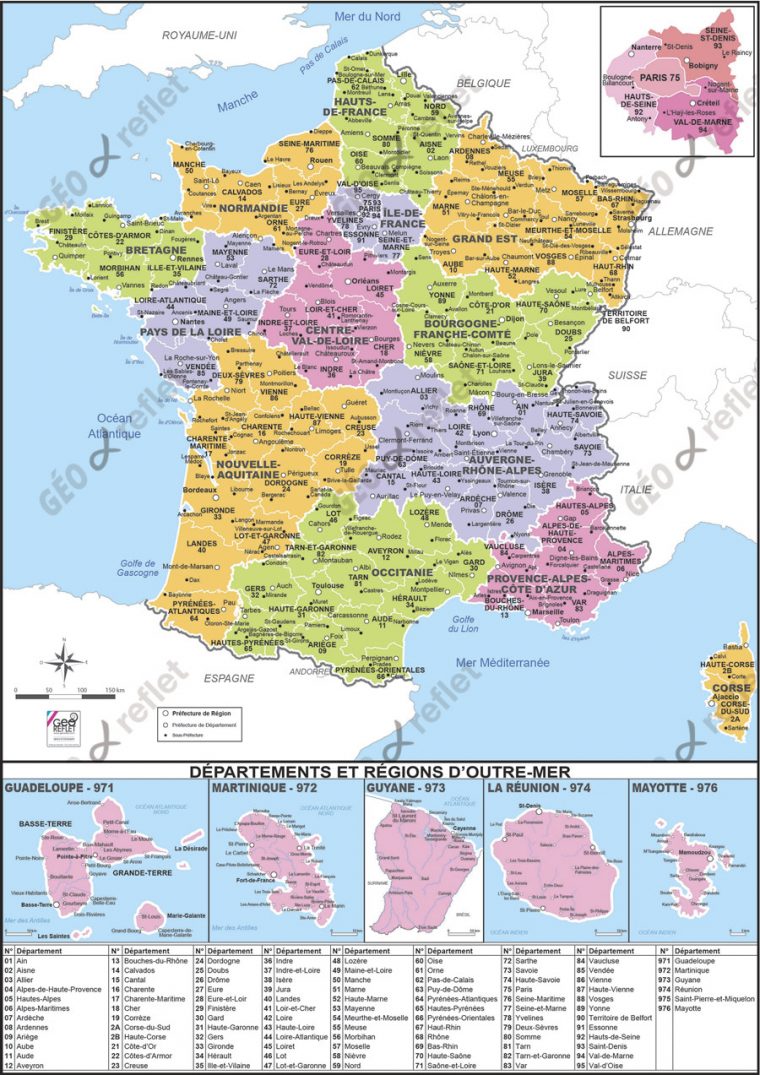 Carte De France Et Drom Vecteur dedans Carte De France Nouvelles Régions