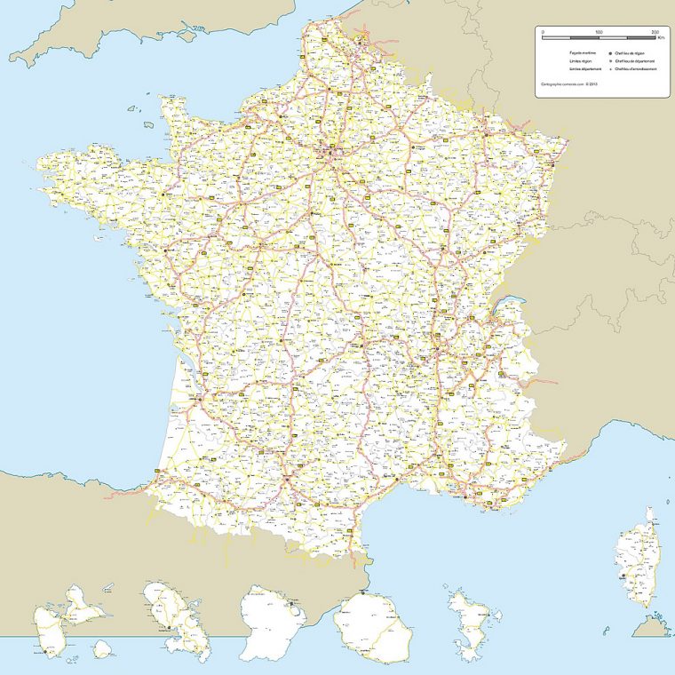 Carte De France Gratuite serapportantà Carte De France Avec Département À Imprimer