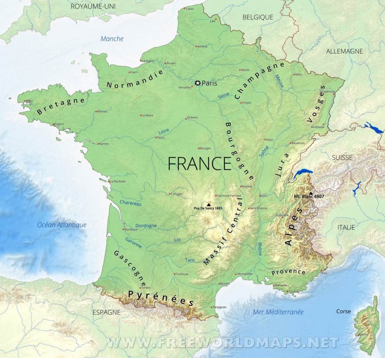 Carte De France intérieur Carte Geographique Du France