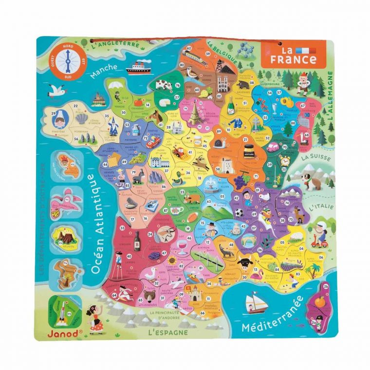 Carte De France Magnétique Pour Enfant De 7 Ans À 12 Ans avec Carte De France Pour Enfant