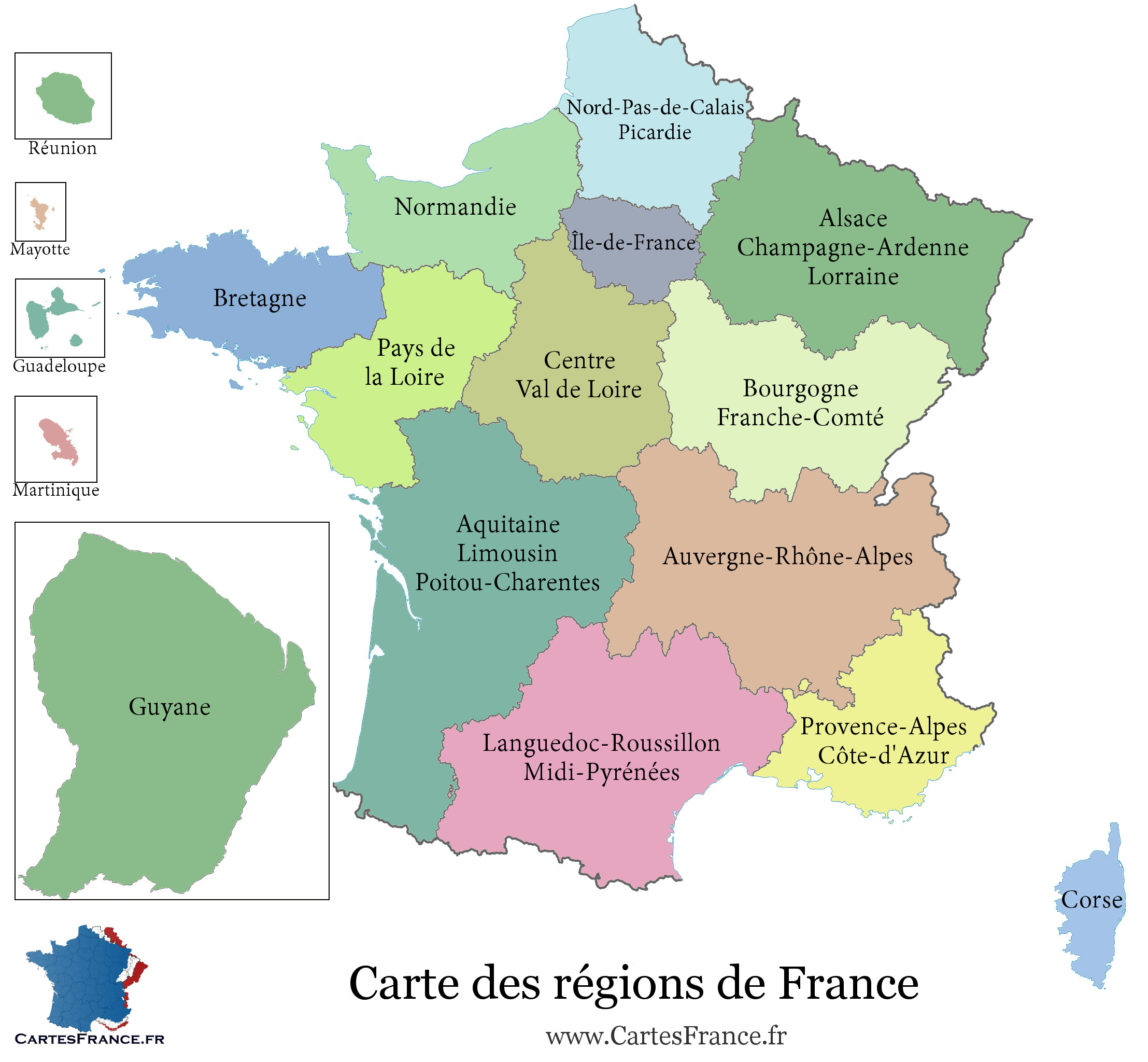 Carte De France Region - Carte Des Régions Françaises concernant Combien De Region En France