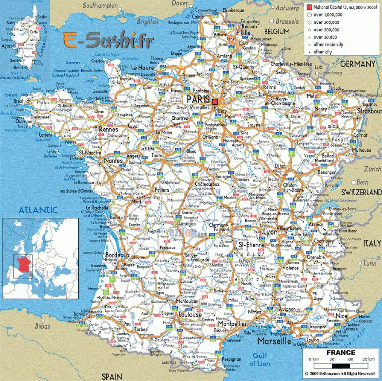 Carte De France Routière | Carte Géographique France, Carte intérieur Carte Geographique Du France