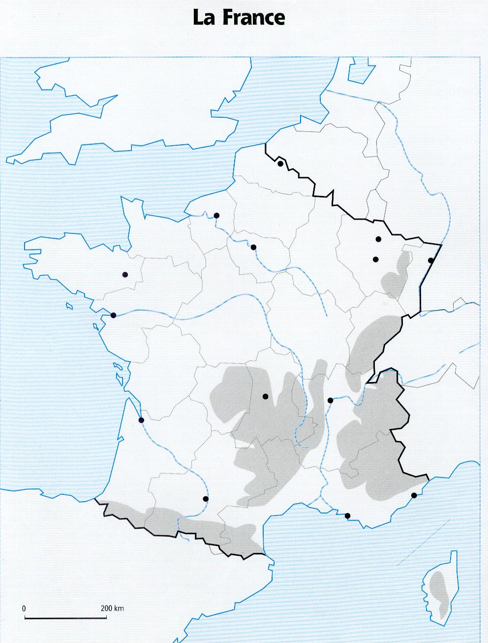 Carte De France Vierge À Compléter Ce2 | My Blog tout Carte De France Region A Completer