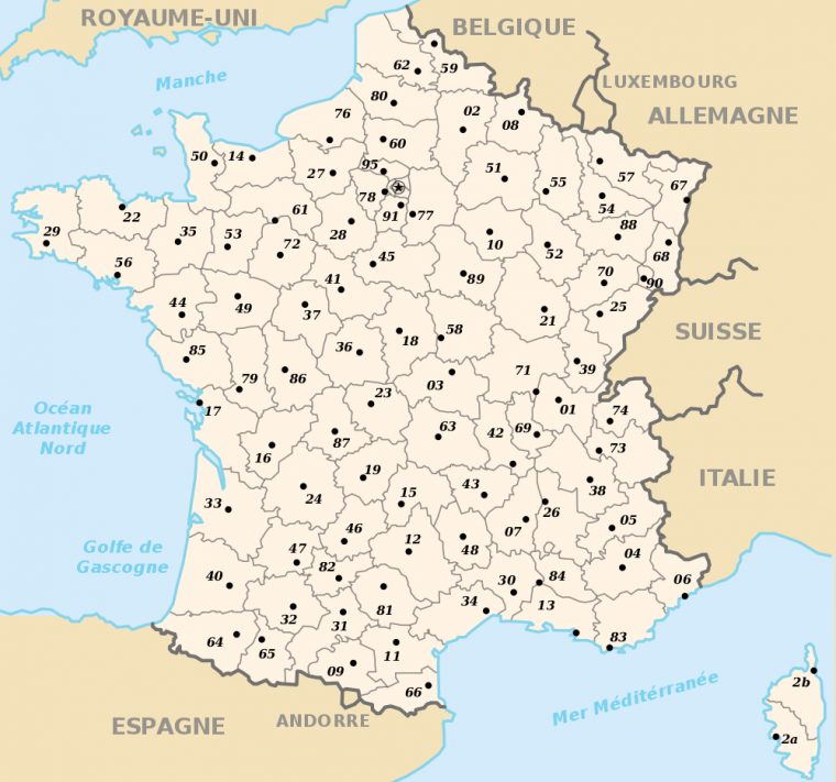 Carte De France Vierge Avec Departements à Carte De France Des Départements