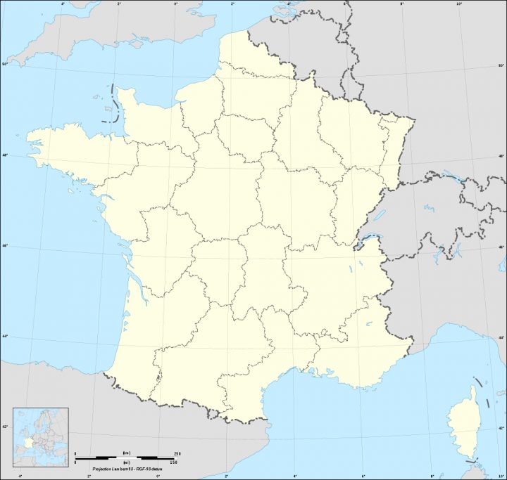 Carte De France Vierge Avec Regions concernant Carte Des Régions De France À Imprimer