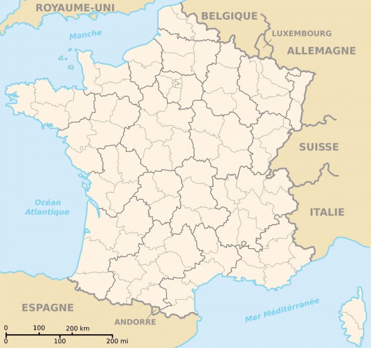 Carte De France Vierge Couleur, Carte Vierge De France En concernant Carte Vierge Des Régions De France