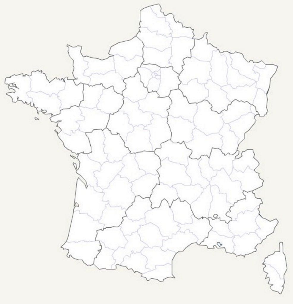 Carte De France Vierge dedans Carte Des Régions De France Vierge 