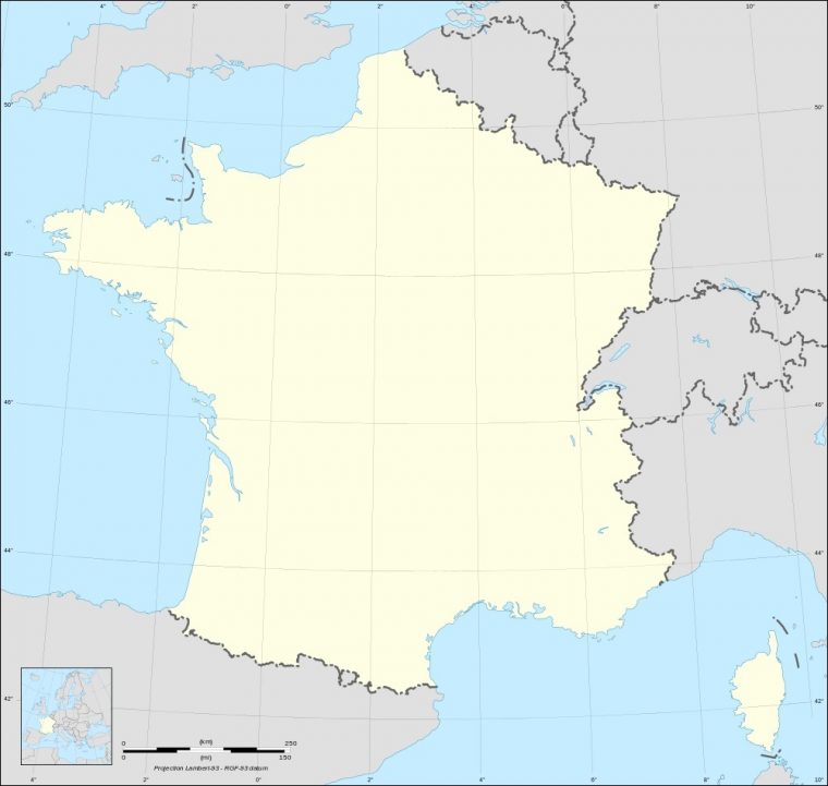 Carte De France Vierge : Fond De Carte De France à Carte France Vierge Villes