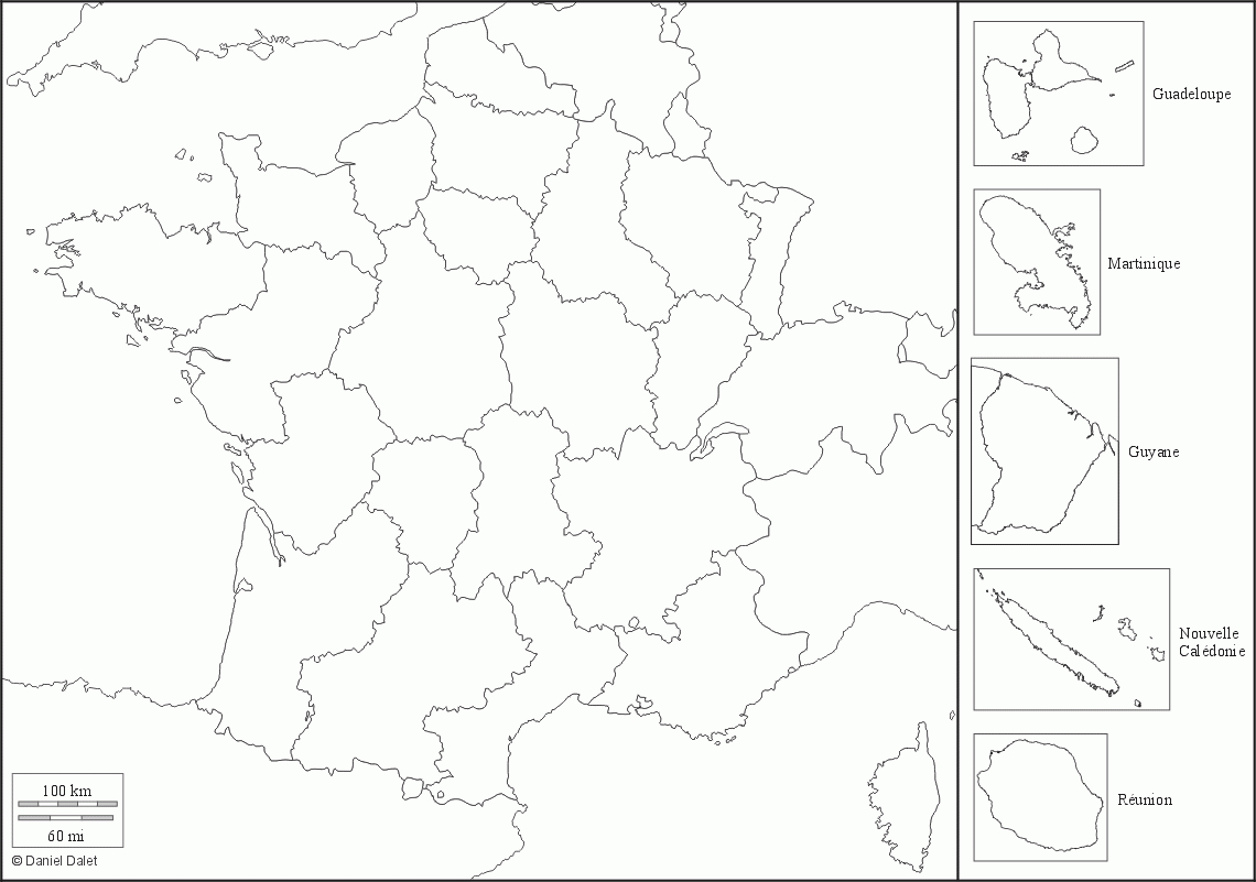 Carte De France Vierge intérieur Carte Des Régions De France Vierge 