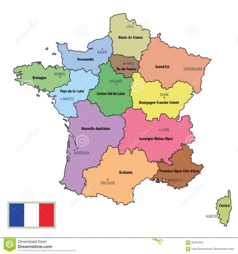 Carte De Frances Avec Des Régions Et Leurs Capitaux dedans Carte De La France Avec Les Régions