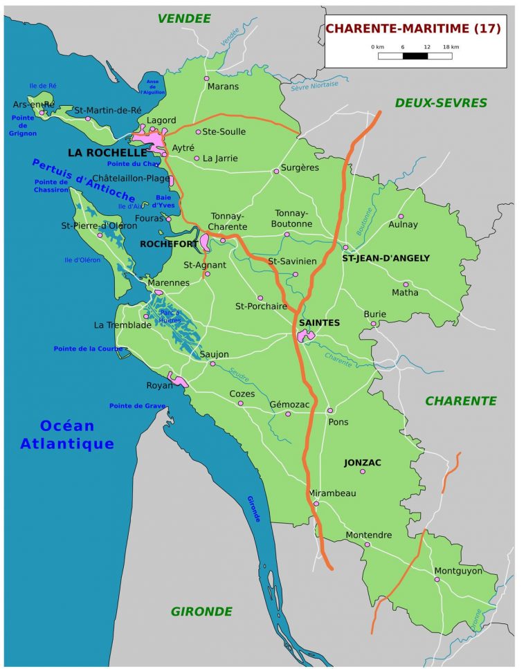 Carte De La Charente-Maritime – Charente-Maritime Carte Des concernant Carte Region Departement