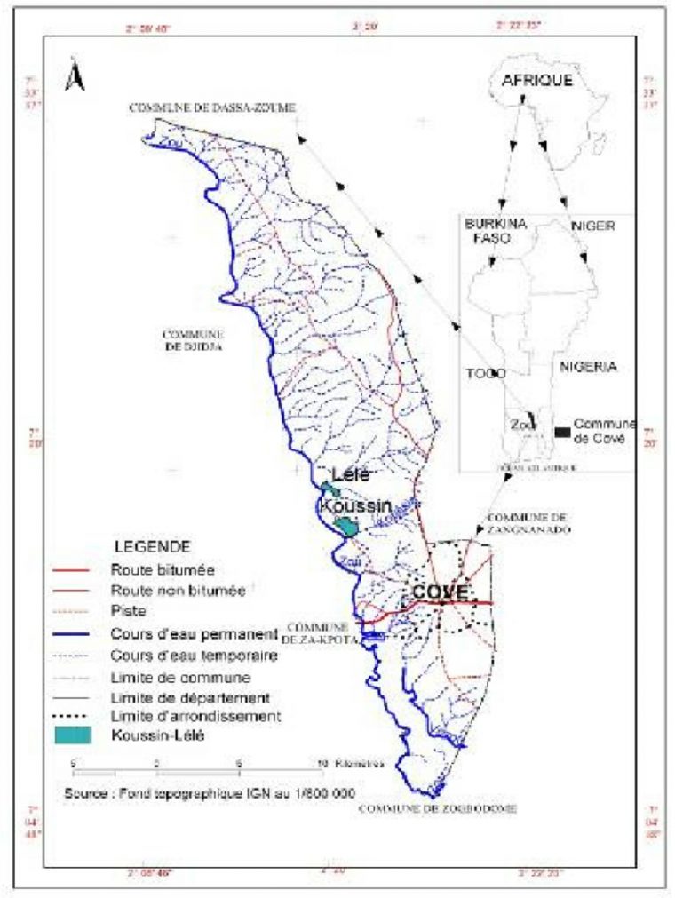 Carte De La Commune De Covè Au Bénin Avec La Localisation concernant Carte Avec Departement