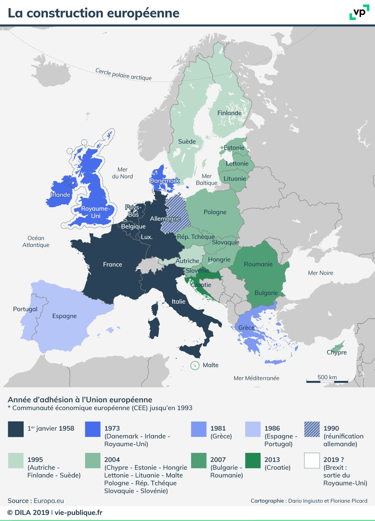 Carte De La Construction Européenne De 1958 À 2019 encequiconcerne Carte Construction Européenne