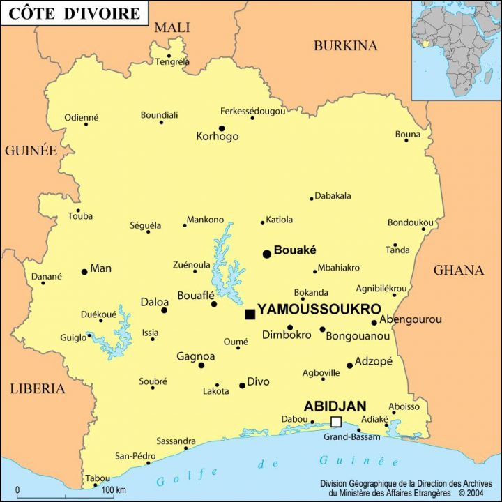 Carte De La Côte D'ivoire – Routière, Administrative, Villes à Carte D Europe 2017