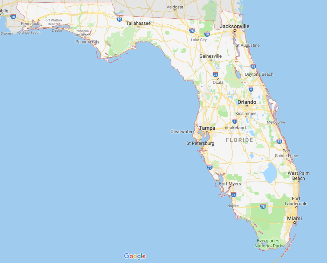 Carte De La Floride Aux Etats-Unis En Amérique Du Nord tout Carte Etat Amerique
