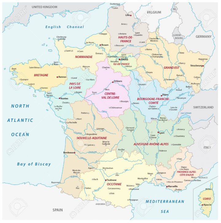 Carte De La France Avec Les Villes Et Rivières Les Plus Populaires intérieur Carte De France Avec Les Villes