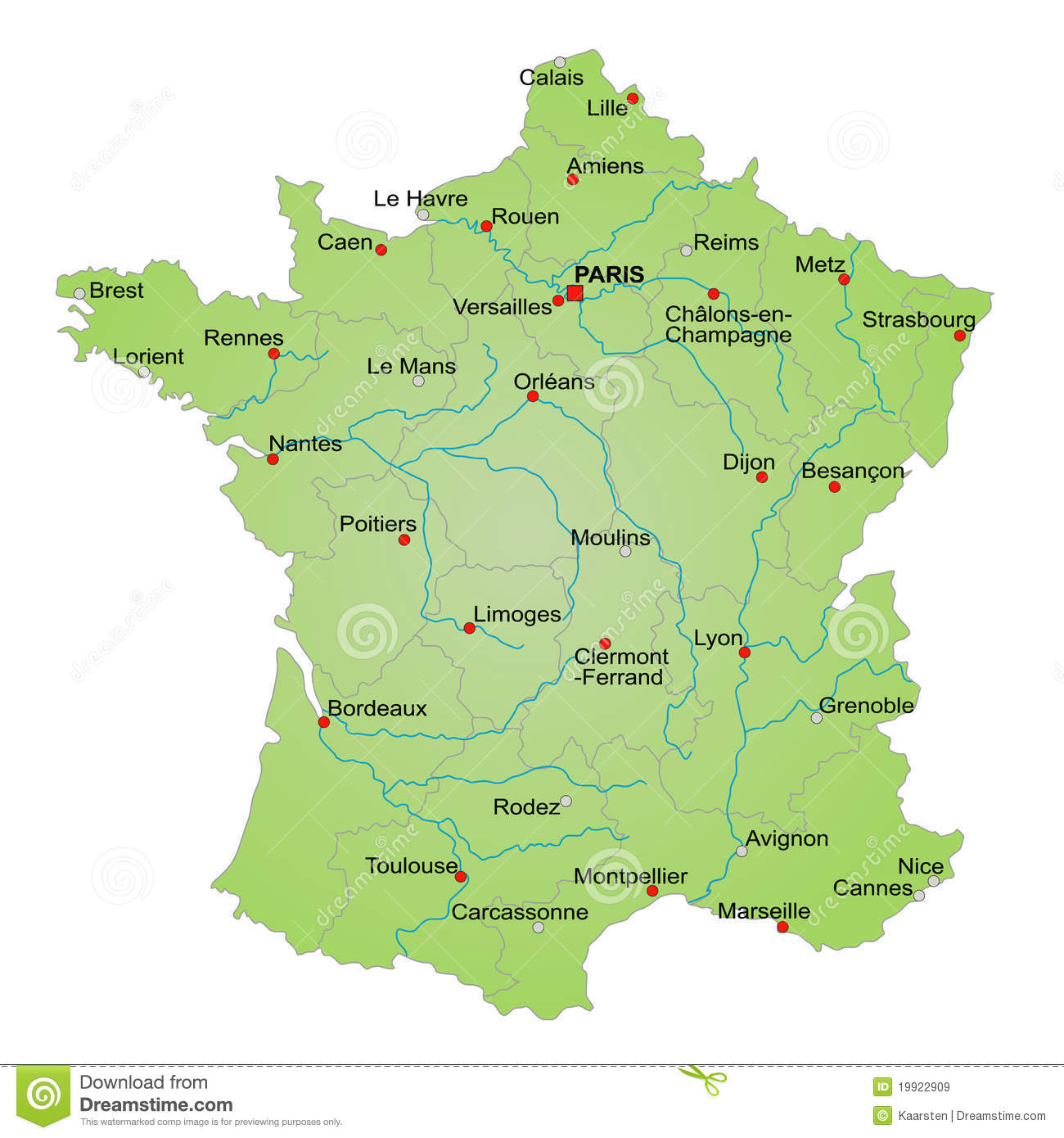 Carte De La France Illustration De Vecteur. Illustration Du à Carte Fleuve France