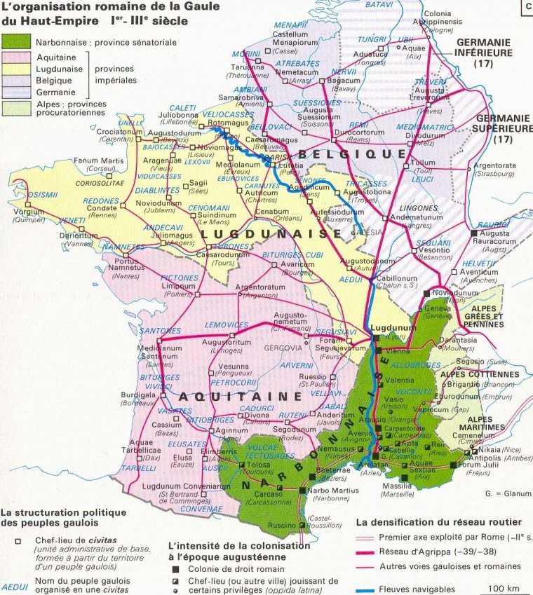 Carte De La Gaule Romaine : Cliquer Sur L'image Pour La Voir dedans Carte De France Grand Format