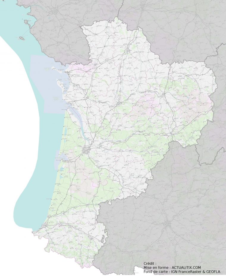 Carte De La Nouvelle-Aquitaine – Nouvelle-Aquitaine Cartes avec Carte Nouvelle Region