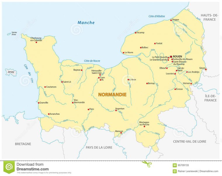 Carte De La Nouvelle Région Française De La Normandie Dans dedans Carte Nouvelle Région France