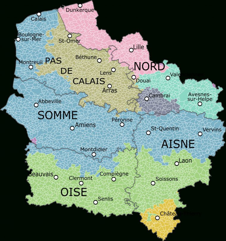 Carte De La Région Avec Ses Départements, Montrant Les concernant Carte De La France Région