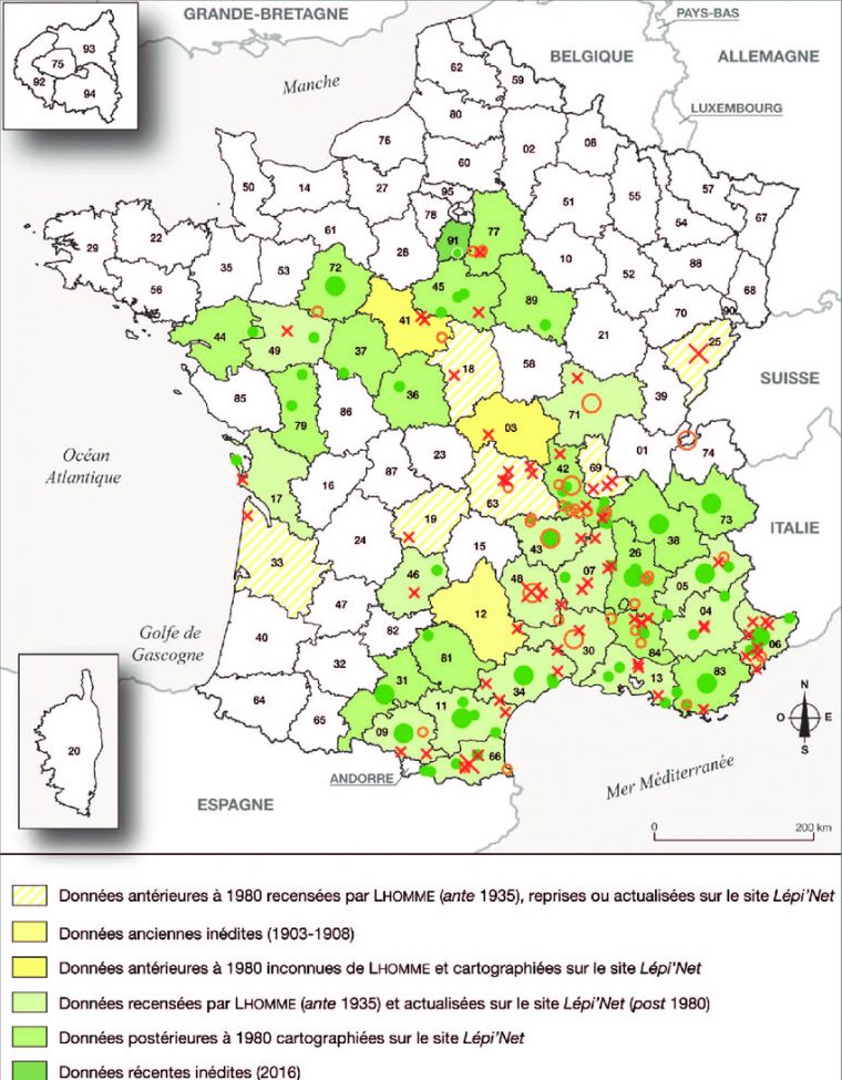 Carte De La Répartition Connue De Selidosema Taeniolaria En destiné Carte Départementale De La France