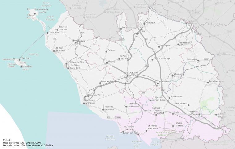 Carte De La Vendée – Cartes Sur Les Villes, Relief, Sites serapportantà Carte De France Avec Départements Et Préfectures