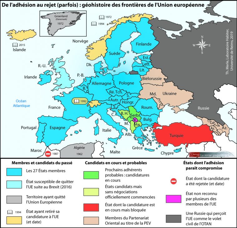 Carte. De L'adhésion Au Rejet (Parfois) : Géohistoire Des à Carte Des Pays De L Union Européenne