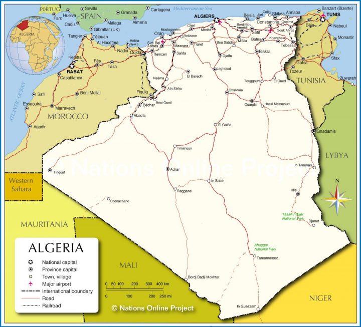 Carte De L'algérie – Villes, Routes, Relief, Administrative intérieur Carte De La France Avec Ville