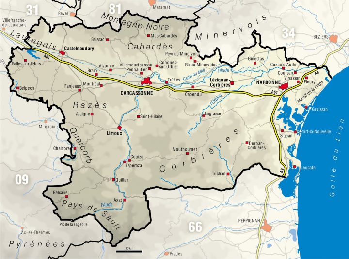 Carte De L'aude – Aude Carte Du Département 11 – Villes concernant Carte De La France Avec Ville