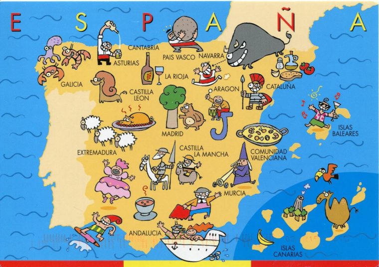 Carte De L'espagne Pour Les Enfants – Espagne Carte Pour Les avec Carte Europe Enfant