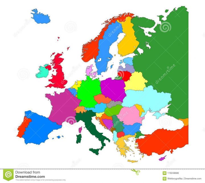 Carte De L'europe Avec L'isolat De Frontières De Pays Sur Le à Carte D Europe Avec Pays