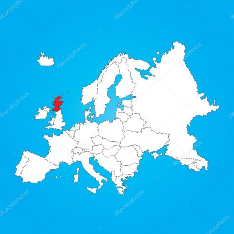 Carte De L'europe Avec Un Pays Sélectionné Scotland à Carte De L Europe Avec Pays