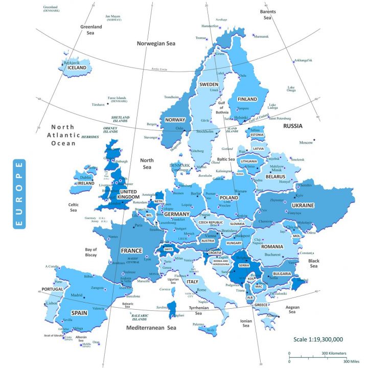 Carte De L'europe – Cartes Reliefs, Villes, Pays, Euro, Ue à Carte Construction Européenne