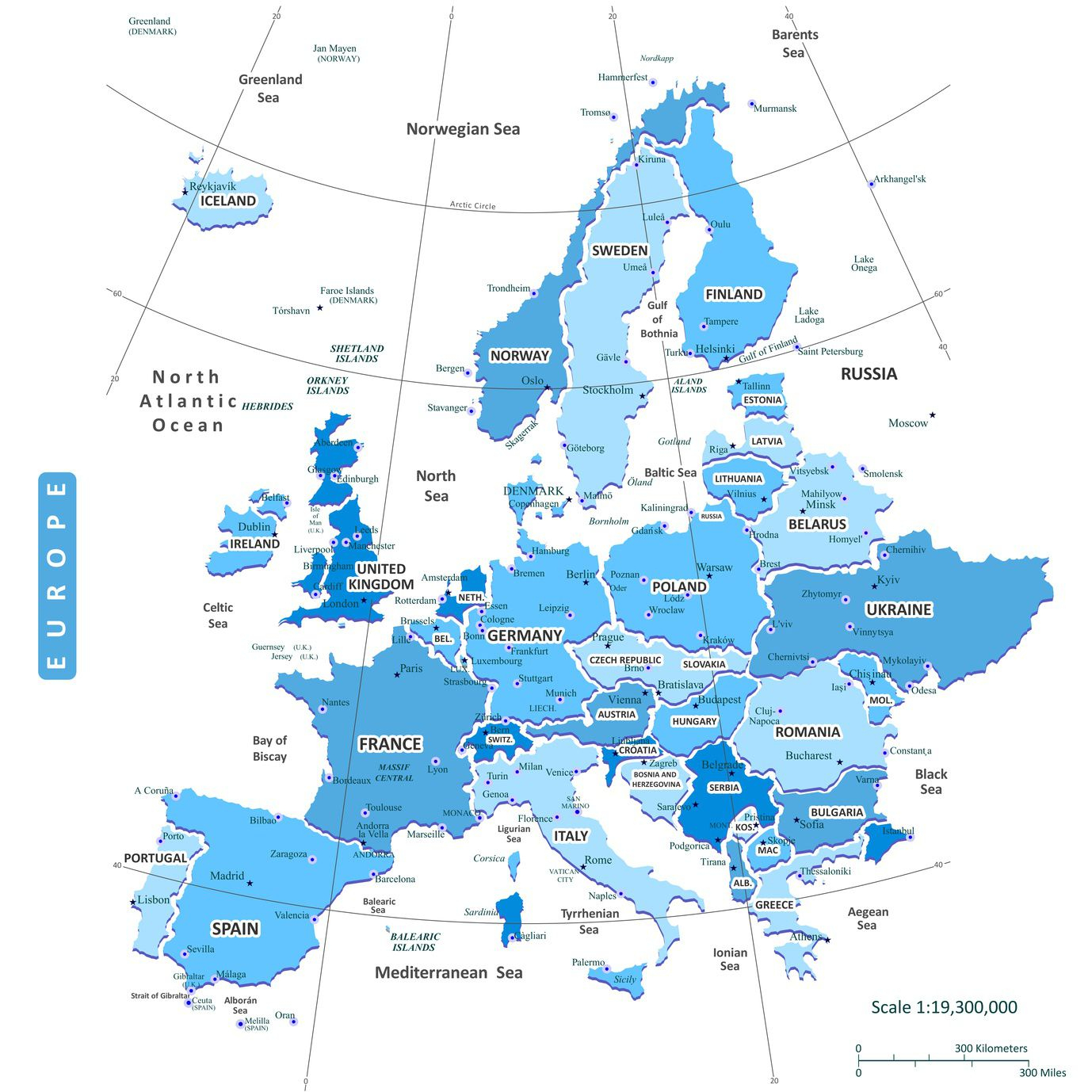 Carte De L'europe - Cartes Reliefs, Villes, Pays, Euro, Ue serapportantà Carte Union Européenne 2017