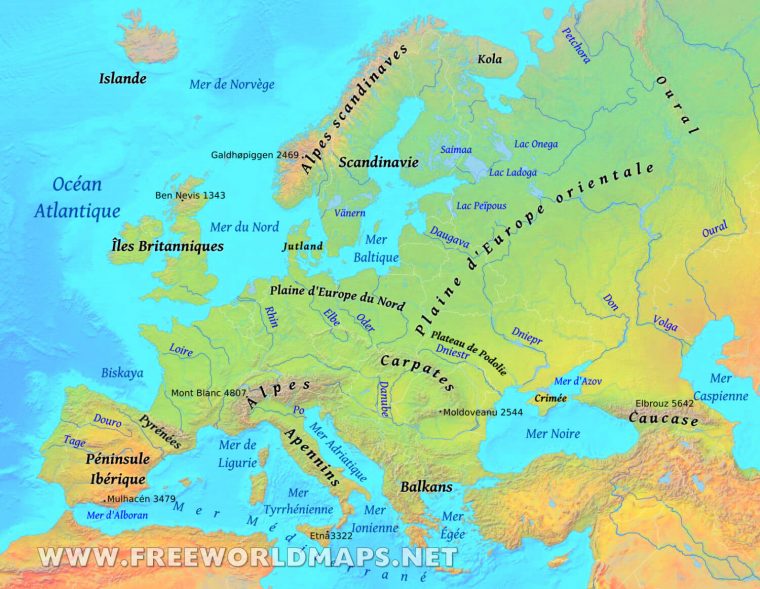 Carte De L'europe En Français destiné Carte D Europe En Francais