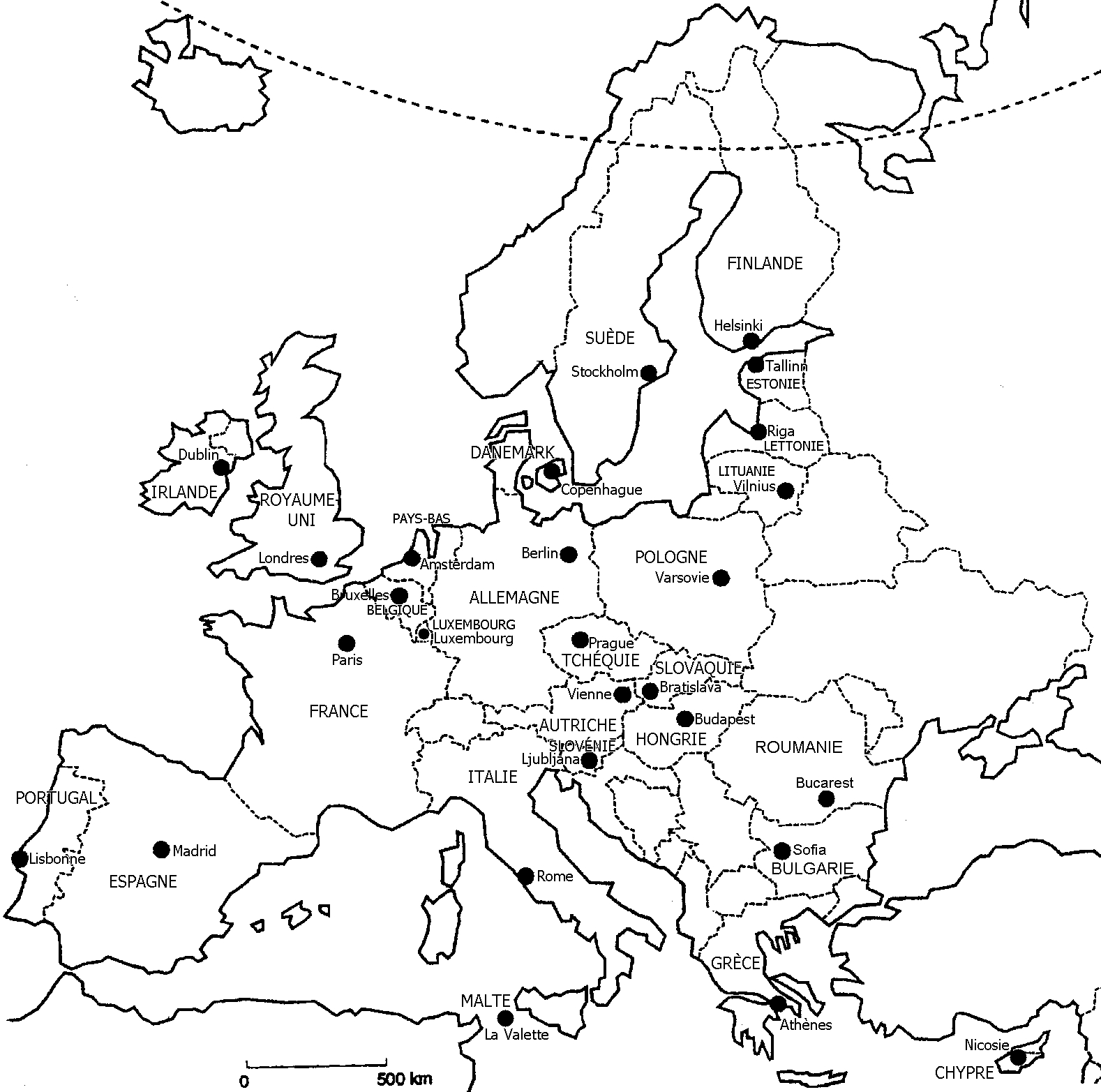 Carte De L&amp;#039;europe En Noir Et Blanc 4 (Avec Images) | Carte à Carte D Europe À Imprimer 