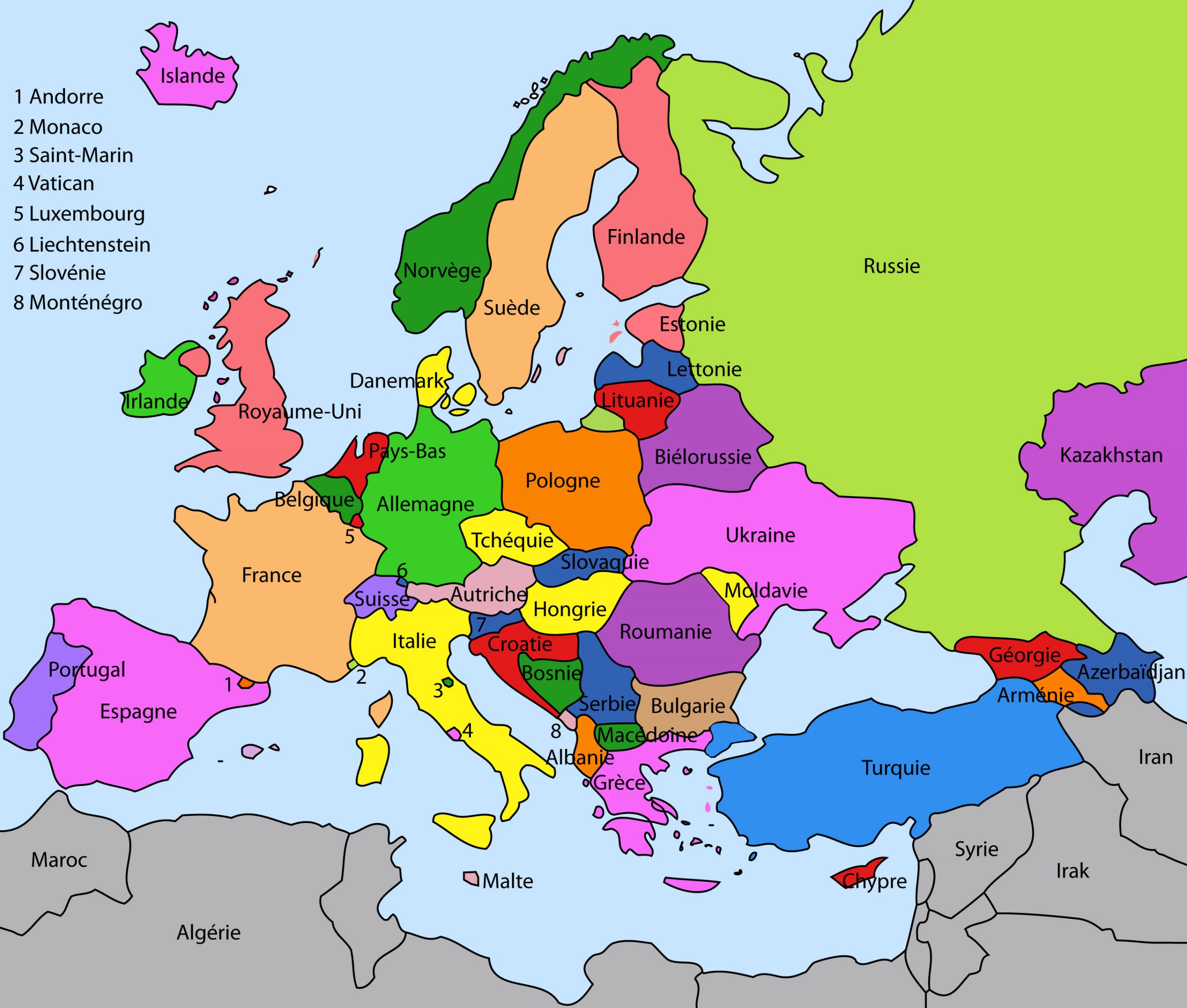Carte De L&amp;#039;europe | French 201 pour Carte De L Europe Avec Pays 