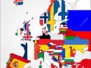 Carte De L'europe Très Détaillée Avec Des Drapeaux De Pays pour Carte De L Europe Détaillée